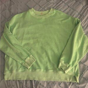 Free People Lime Green Crewneck Sweatshirt